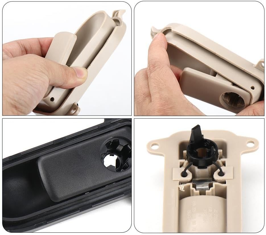 Car Glove Box Handle Cover Interior Lid Lock Toolbox Glove Boxes Cover Switch For Benz W205 W253 C GLC Class C200 GLC260 (Gray)