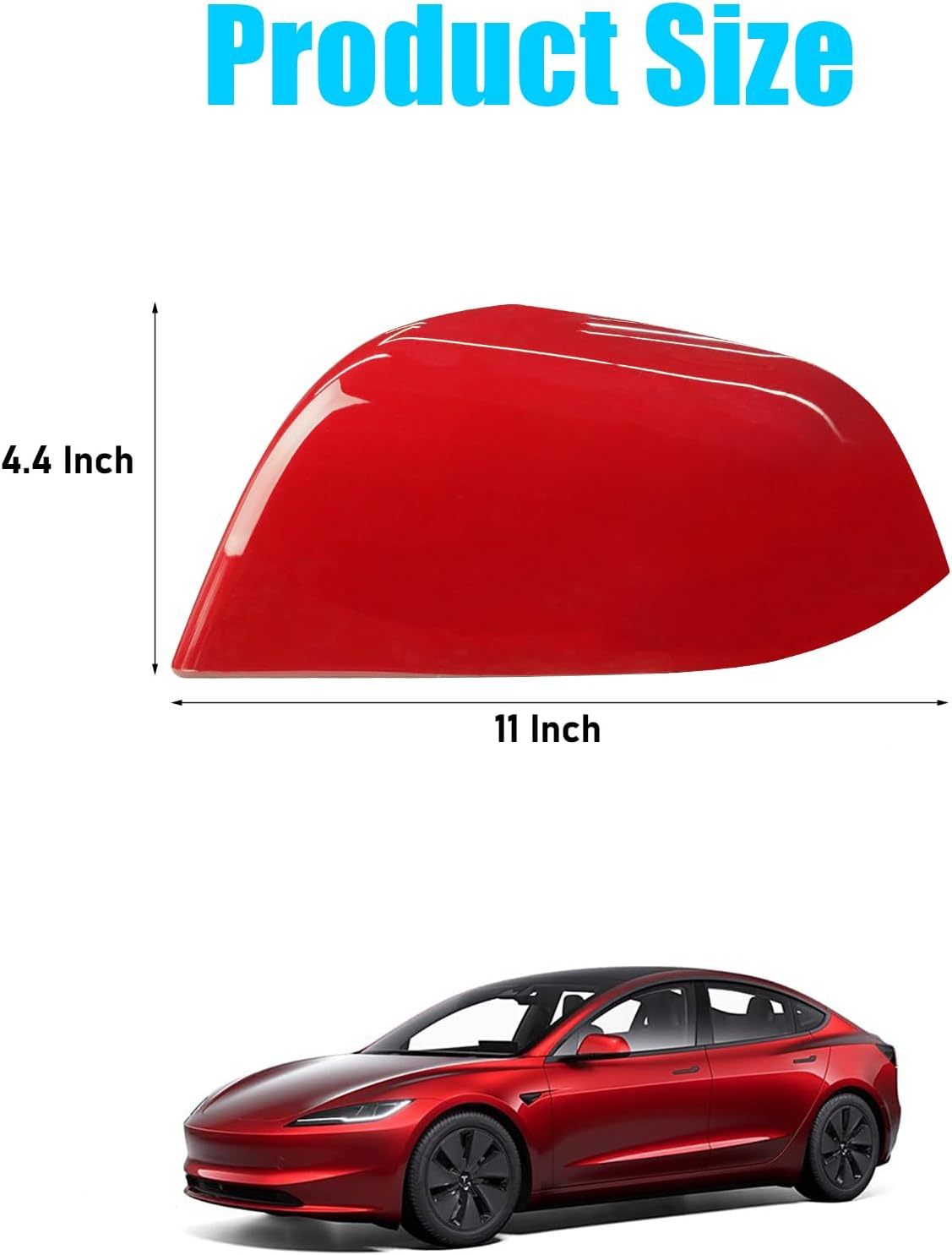 YDSSTORE Compatible with Tesla Model 3 Side Mirror Cover Replacement 2017 2018 2019 2020 2021 2022 2023 2024. Driver Side Rear View Mirror Cover. Door Mirror Cover Caps for Model 3 Accessories(Red)-autoydsstore