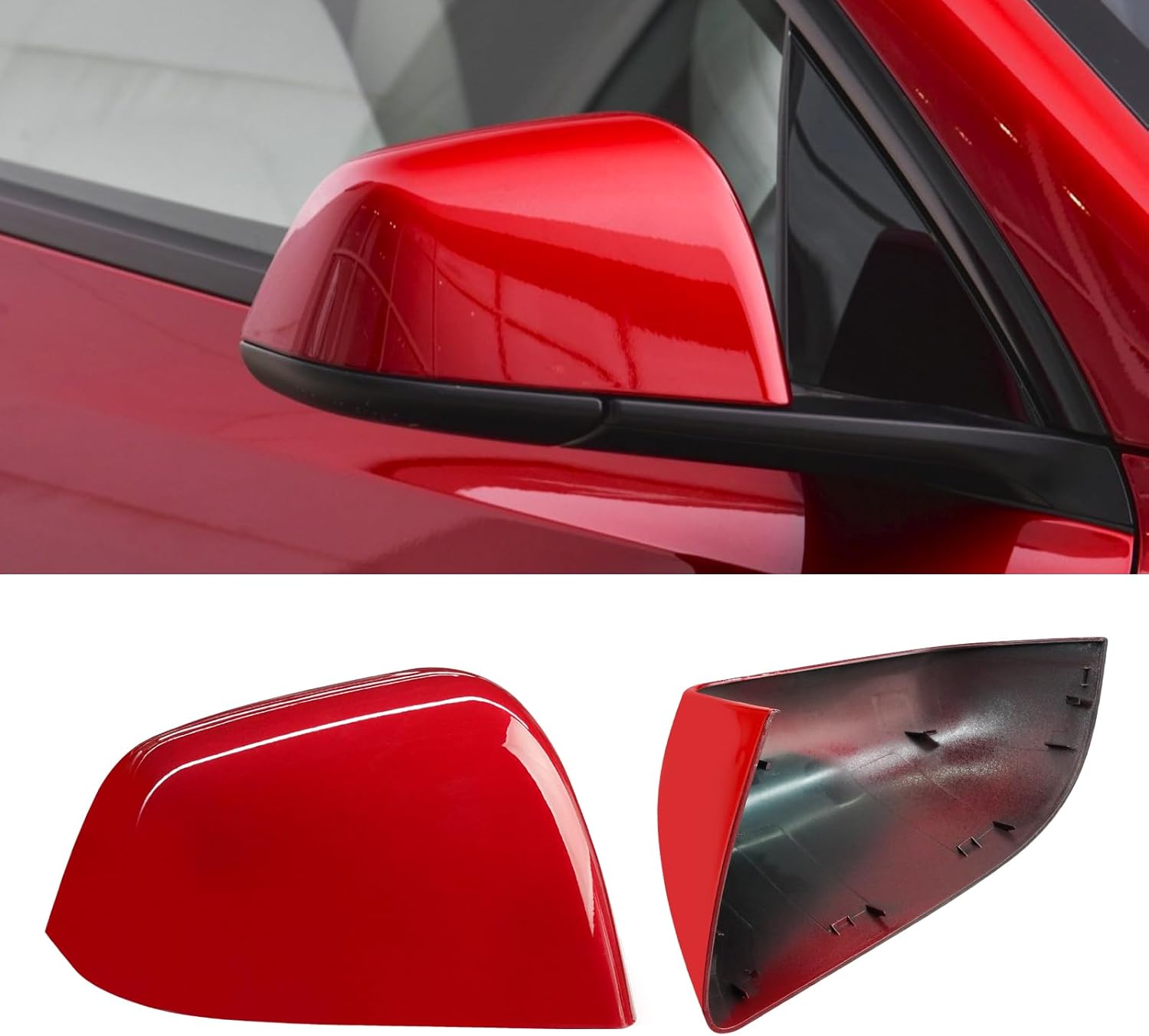 For Tesla Model Y Side Mirror Cover Right Passenger Side Replacement | Red | YDSSTORE