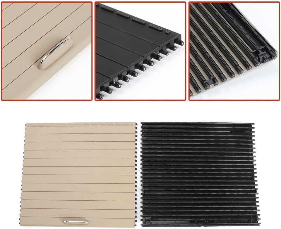 FREAZE Auto Middenconsole Luiken Bekerhouder Slide Rolgordijn Cover Fit for Mercedes Benz Ml/Gl/Gle/Gls Klasse W166 W292 2012-2018 (Color : Beige)