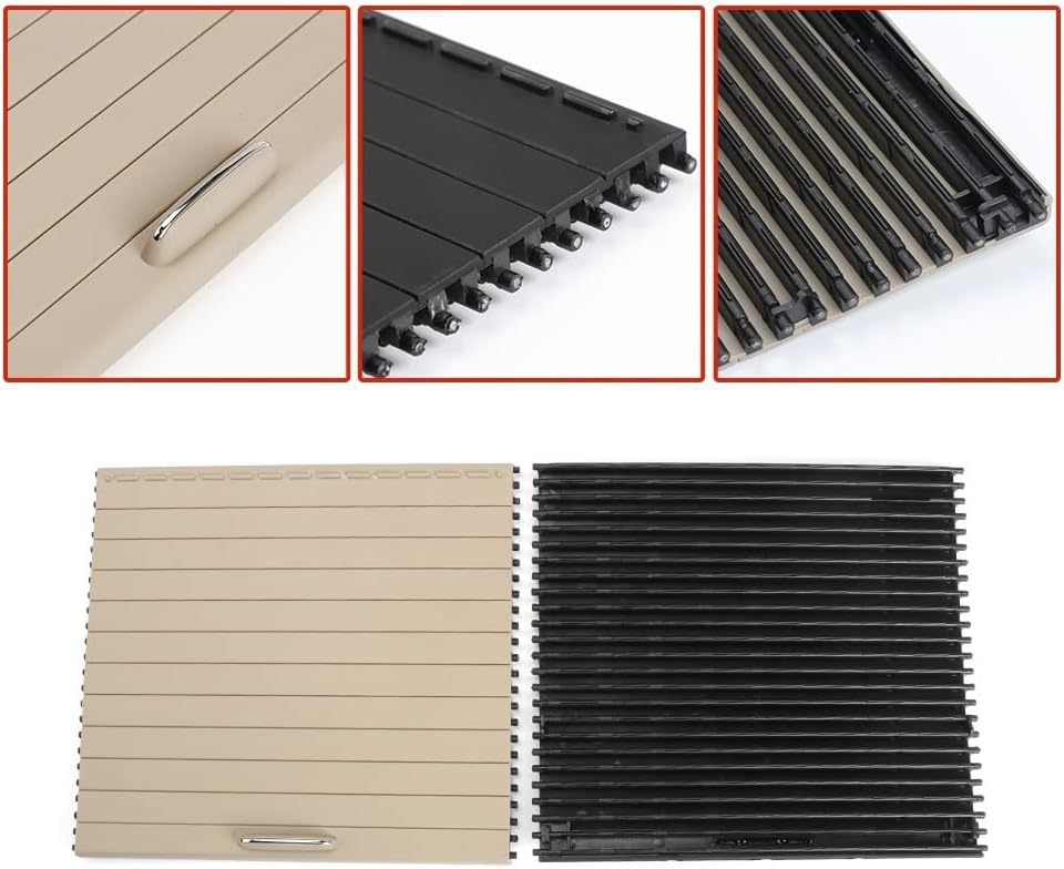 FREAZE Auto Middenconsole Luiken Bekerhouder Slide Rolgordijn Cover Fit for Mercedes Benz Ml/Gl/Gle/Gls Klasse W166 W292 2012-2018 (Color : Beige)