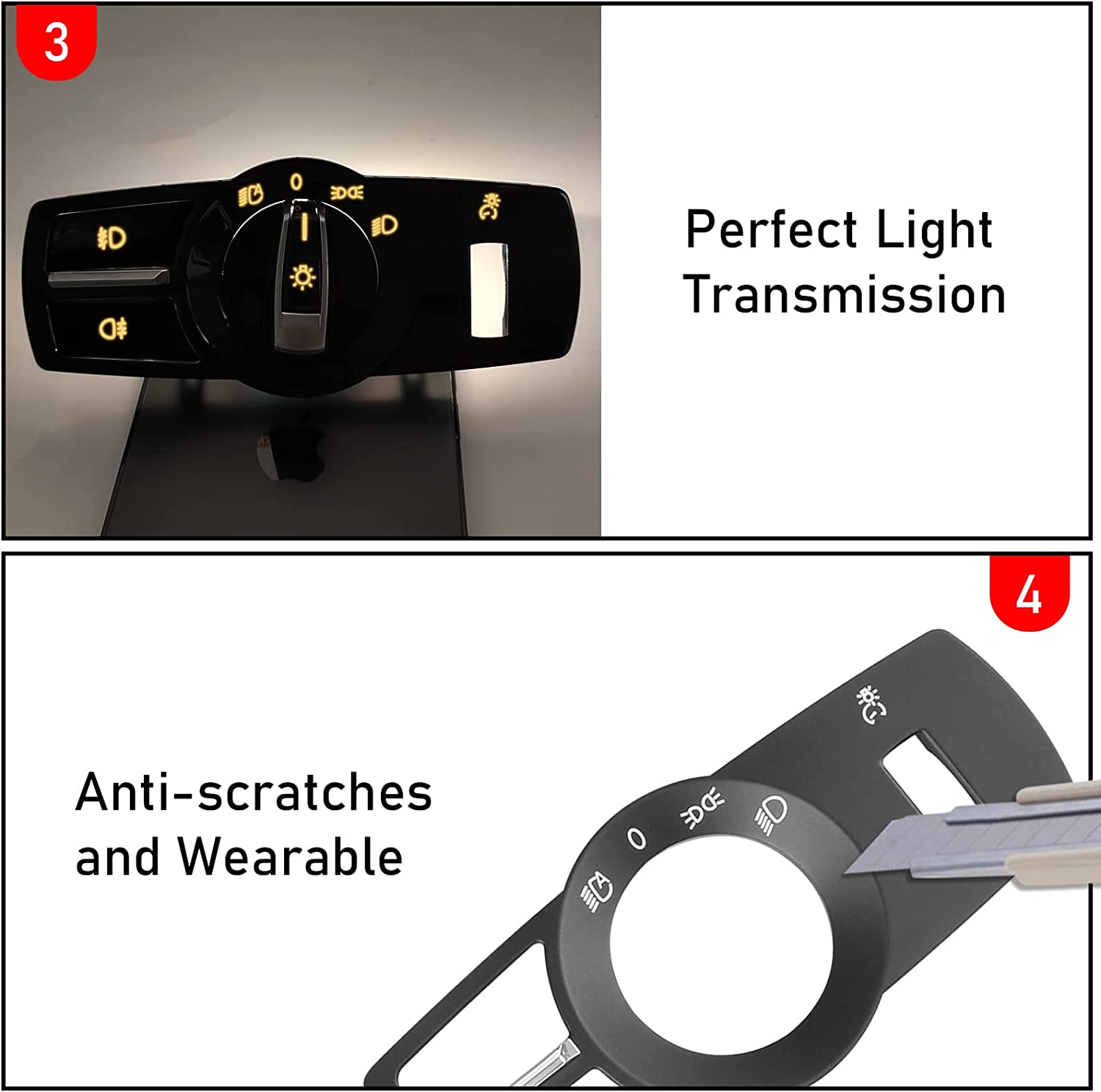 For BMW Headlight Control Switch Set | 4PCS Kit for 5 F10. 6 F12. 7 F01. X3 F25. X4 F26 | YDSSTORE