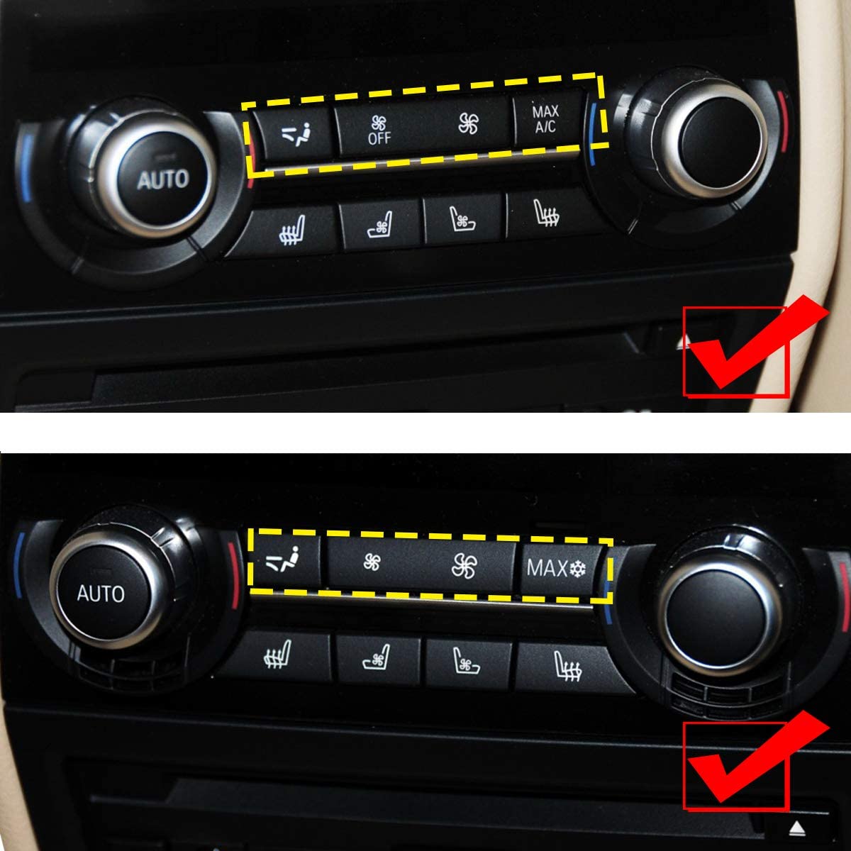 Upgraded for BMW 5'/6'/7/X5/X6 A/C Climate Control Button Covers-3PCS | Rear | YDSSTORE