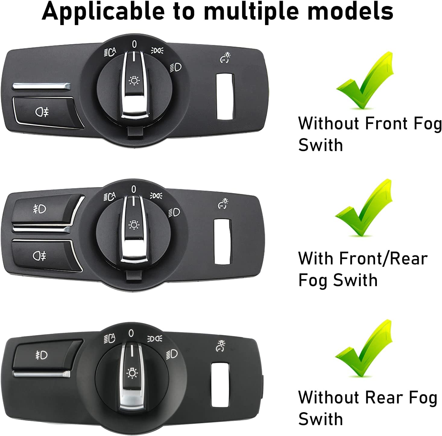 For BMW Headlight Control Switch Set | 4PCS Kit for 5 F10. 6 F12. 7 F01. X3 F25. X4 F26 | YDSSTORE