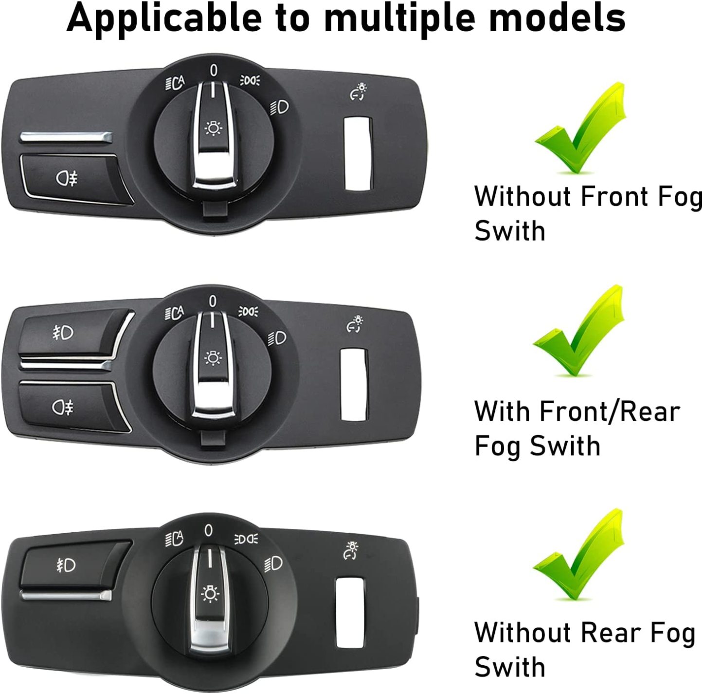 For BMW Headlight Control Switch Set | 4PCS Kit for 5 F10. 6 F12. 7 F01. X3 F25. X4 F26 | YDSSTORE