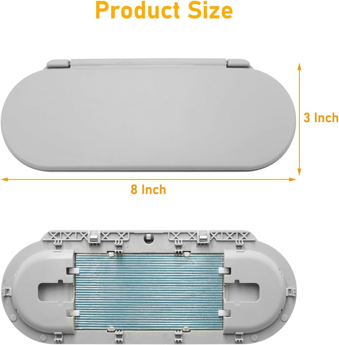 For Gray Mini Cooper Sun Visor Vanity Mirror Cover | Front Illuminated Replacement| YDSSTORE