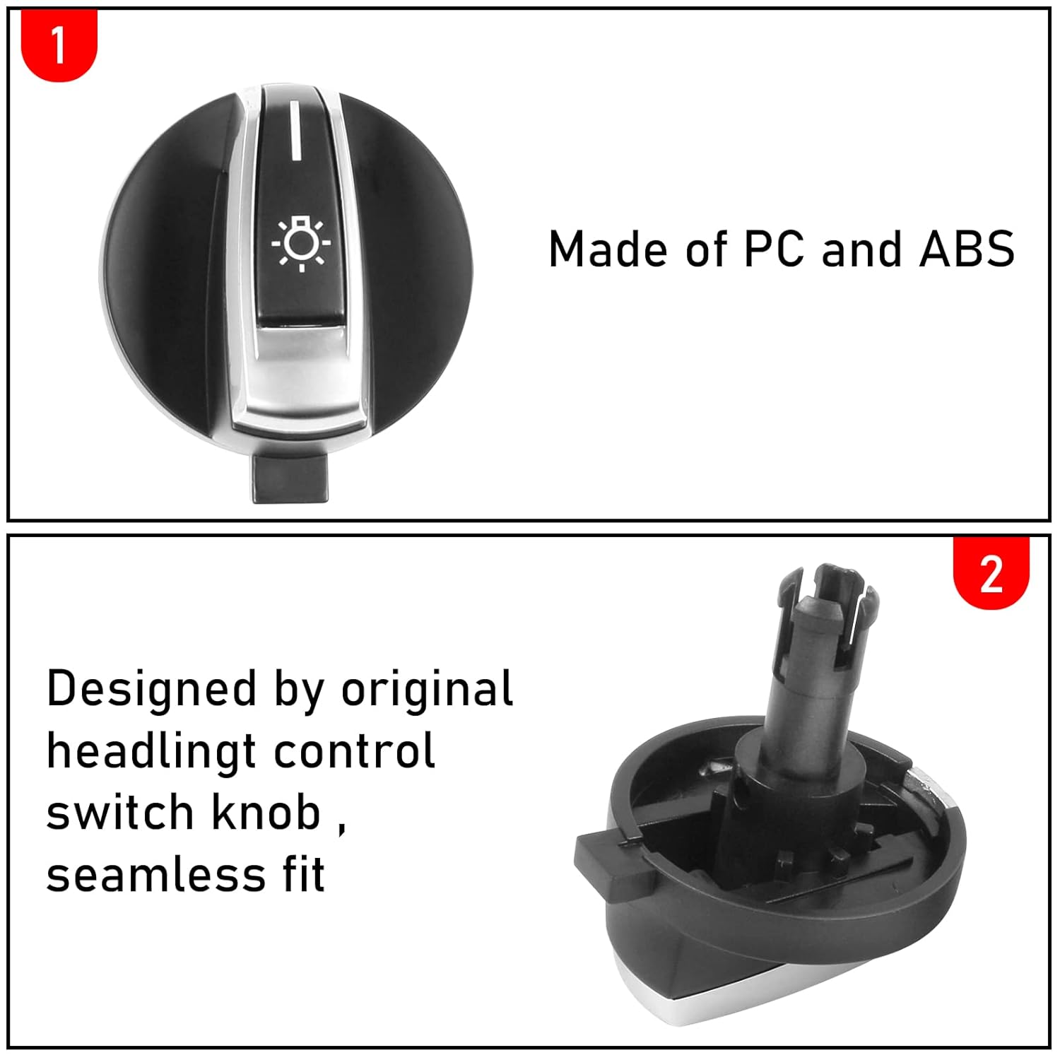 YDSSTORE  Compatible with BMW Headlight Switch Button Panel Cover for 5 Series F10 6 Series F12 7 Series F01 X3 F25 X4 F26 4PCS Light Control Knob Frame Foglight Button Kit-autoydsstore