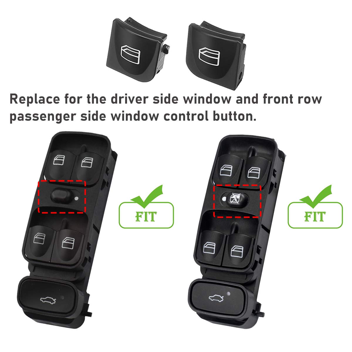 For Mercedes Benz Power Window Switch Button Covers - C-Class 2PCS | YDSSTORE