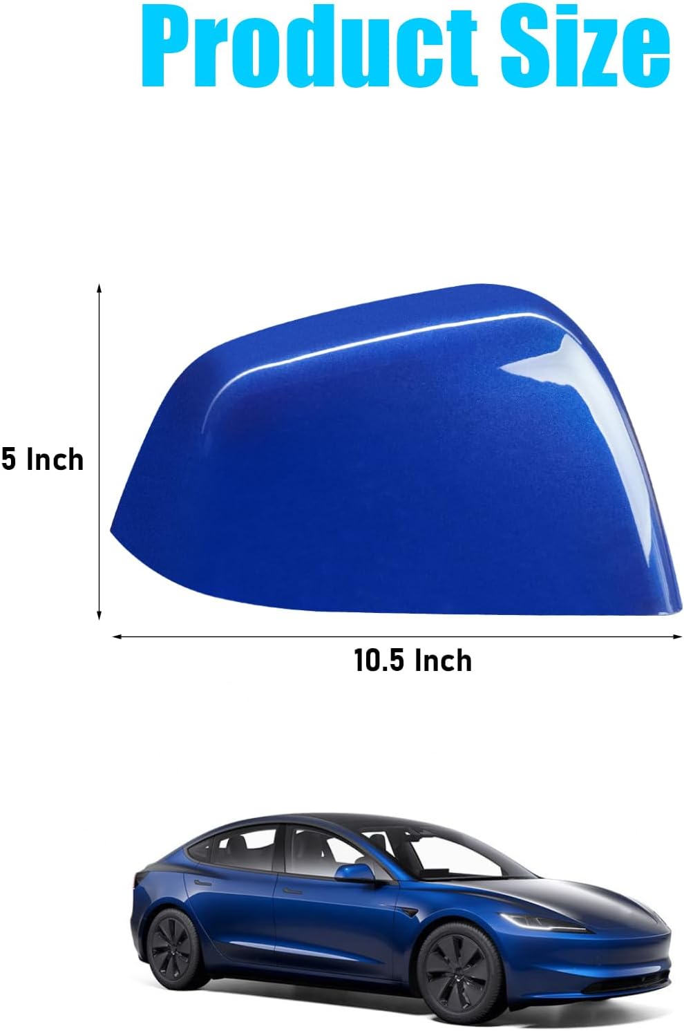 YDSSTORE Compatible with Tesla Model Y Side Mirror Cover Replacement 2020 2021 2022 2023 2024. Right Passenger Side Blue Rearview Mirror Cover. Door Mirror Cover Cap for Tesla Model Y Accessories-autoydsstore