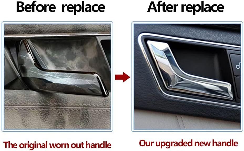 Binnendeur Handvat Auto-accessoires Voor Mercedes-Benz W204 C Klasse C180 C200 C300 GLK 2008-2015 Auto-interieur Deurklink Auto Styling Auto-interieur Deurklink (Color : Polished 1pair)