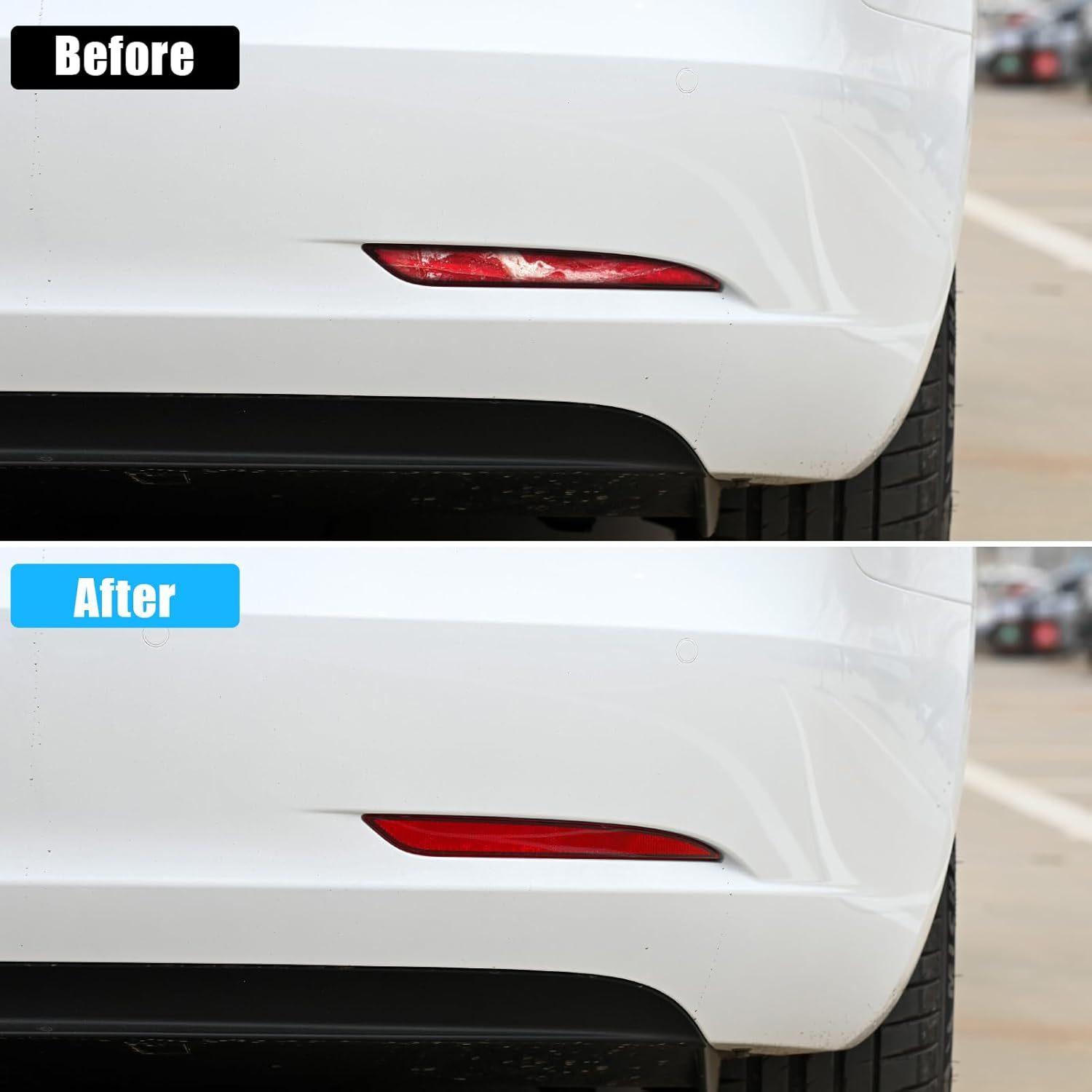 YDSSTORE Compatible with Tesla Mode 3 Rear Bumper Reflector Lights 2017-2023. Left & Right Rear Bumper Red Marker Trim. Bumper Reflector Light Replacement for Model 3 Back Bumper Tail Reflector-autoydsstore