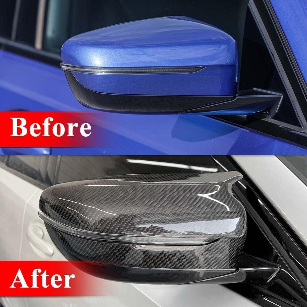 YDSSTORE  Dry Carbon Fiber  Mirror Cap Overlays for BMW 3 Series G20. 4 Series G22 G23 G26. 5 Series G30. 6 Series G32. 7 Series G11 G12. 8 Series G14 G15 G16 Mirror Caps (Add-On Style)-autoydsstore