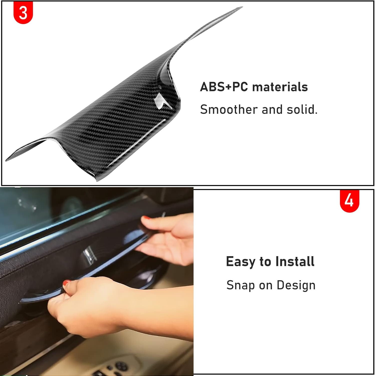 For BMW 7 Series Door Pull Handle Covers 2PCS – Compatible with BMW 7 Series F01/F02 (2008-2014) Left & Right Front Door Handle Trim Cover-autoydsstore