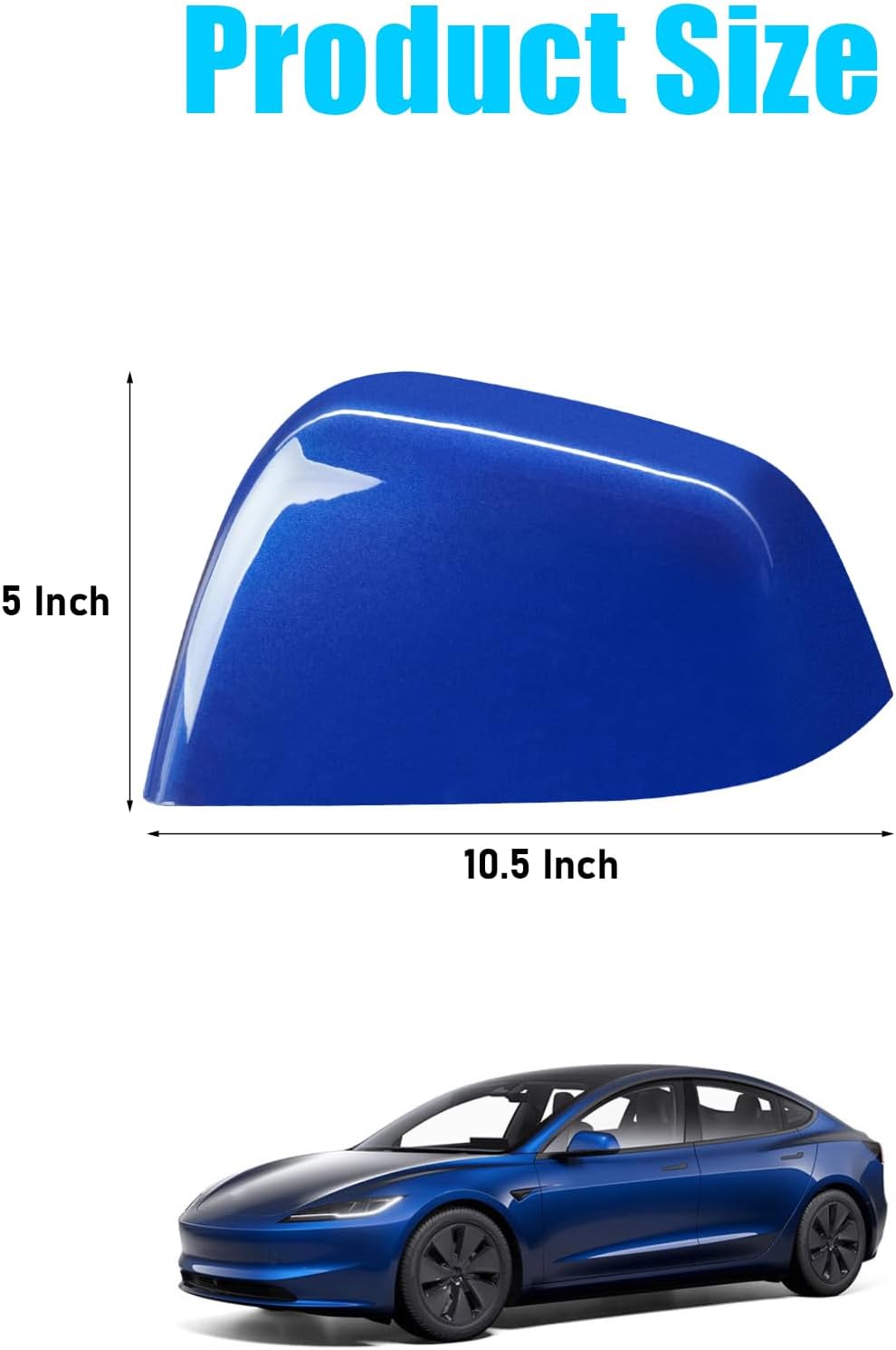 For Tesla Model Y Side Mirror Cover Left Driver Side Replacement | Blue | YDSSTORE