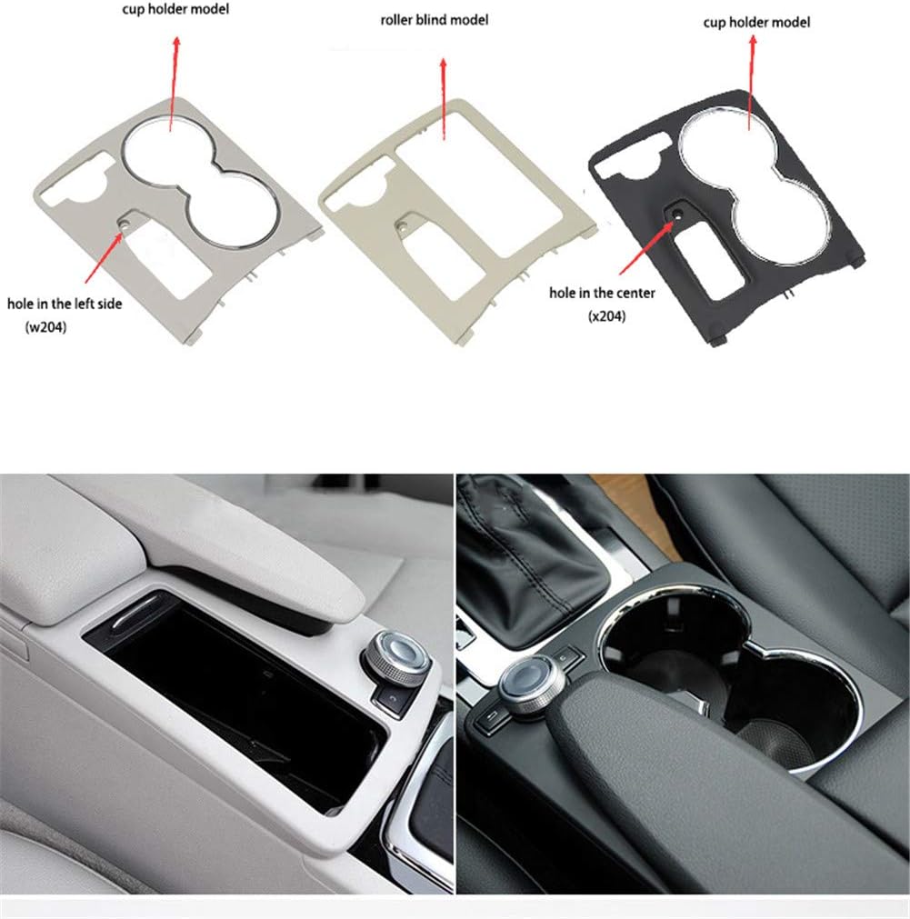 for Mercedes-Benz (2007-2013 W204) (2010-2012 W207) (2010-2011 W212). Replacement Center Console Cup Holder Frame Cover C180 C200 C220 C300 E260 E300
