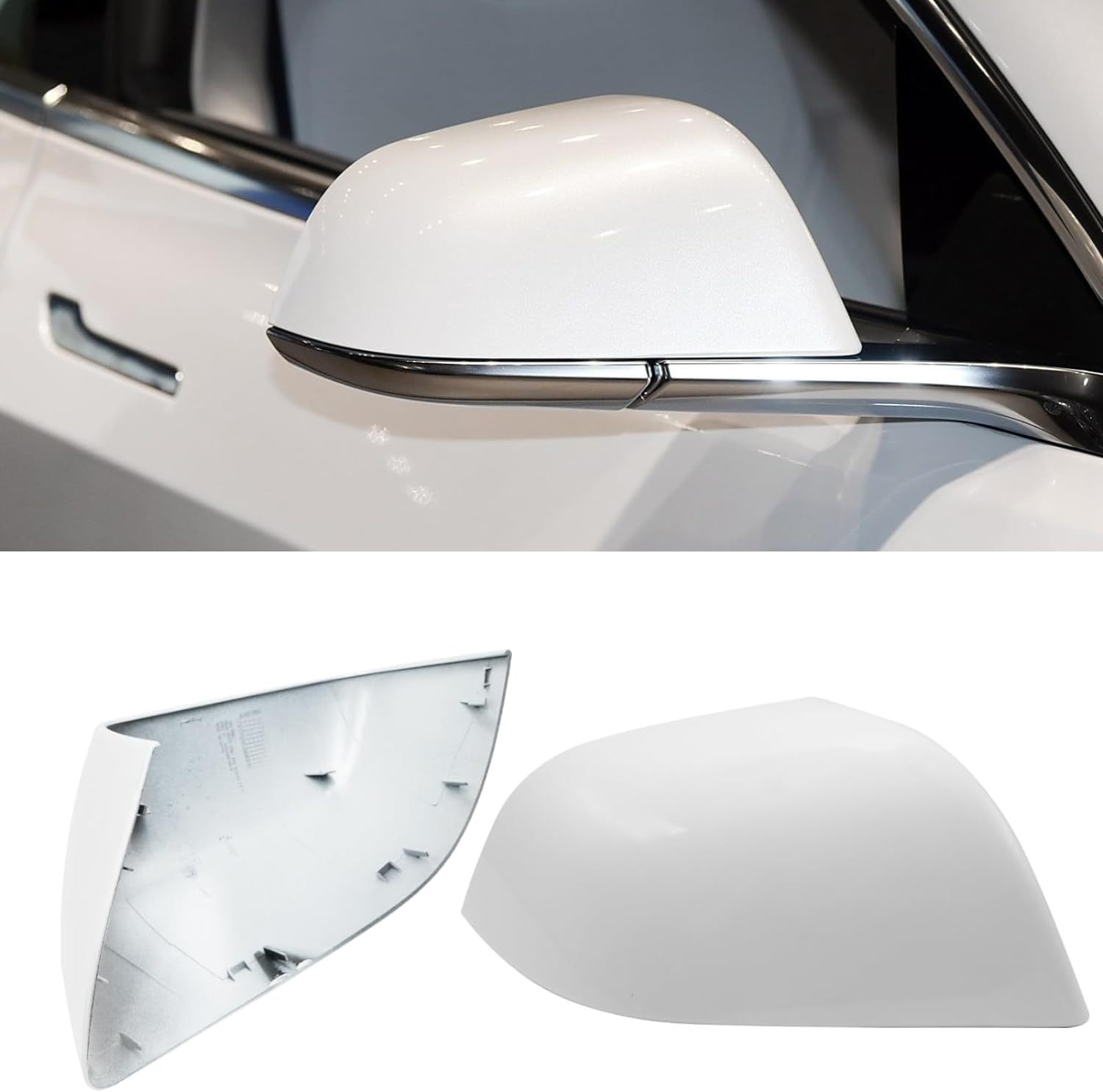 YDSSTORE Compatible with Tesla Model 3 Side Mirror Cover Replacement 2017 2018 2019 2020 2021 2022 2023. Passenger Side Rear View Mirror Cover. Door Wing Mirror Cover Caps for Model 3 Accessories(White)-autoydsstore