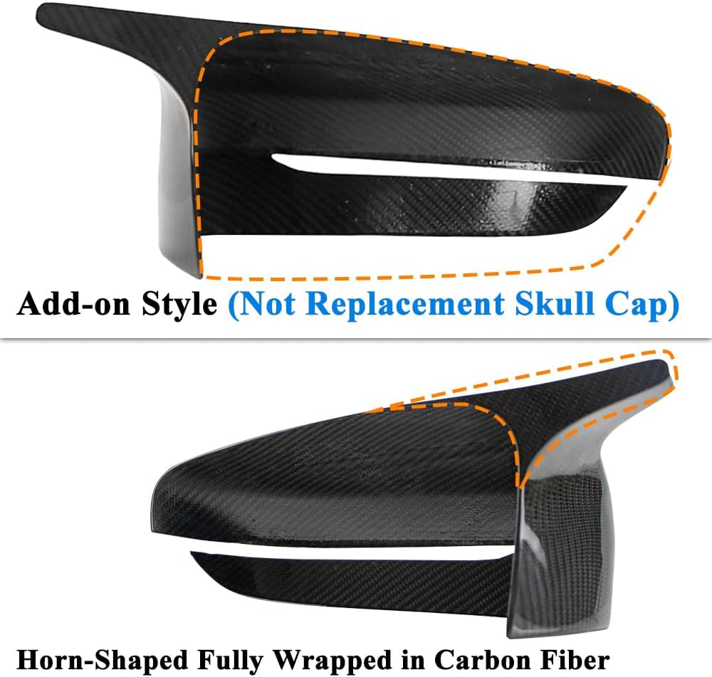 YDSSTORE  Dry Carbon Fiber  Mirror Cap Overlays for 2018-2023 BMW M5 F90. 2019-2023 M8 F91 F92 F93 – Add-On Style-autoydsstore