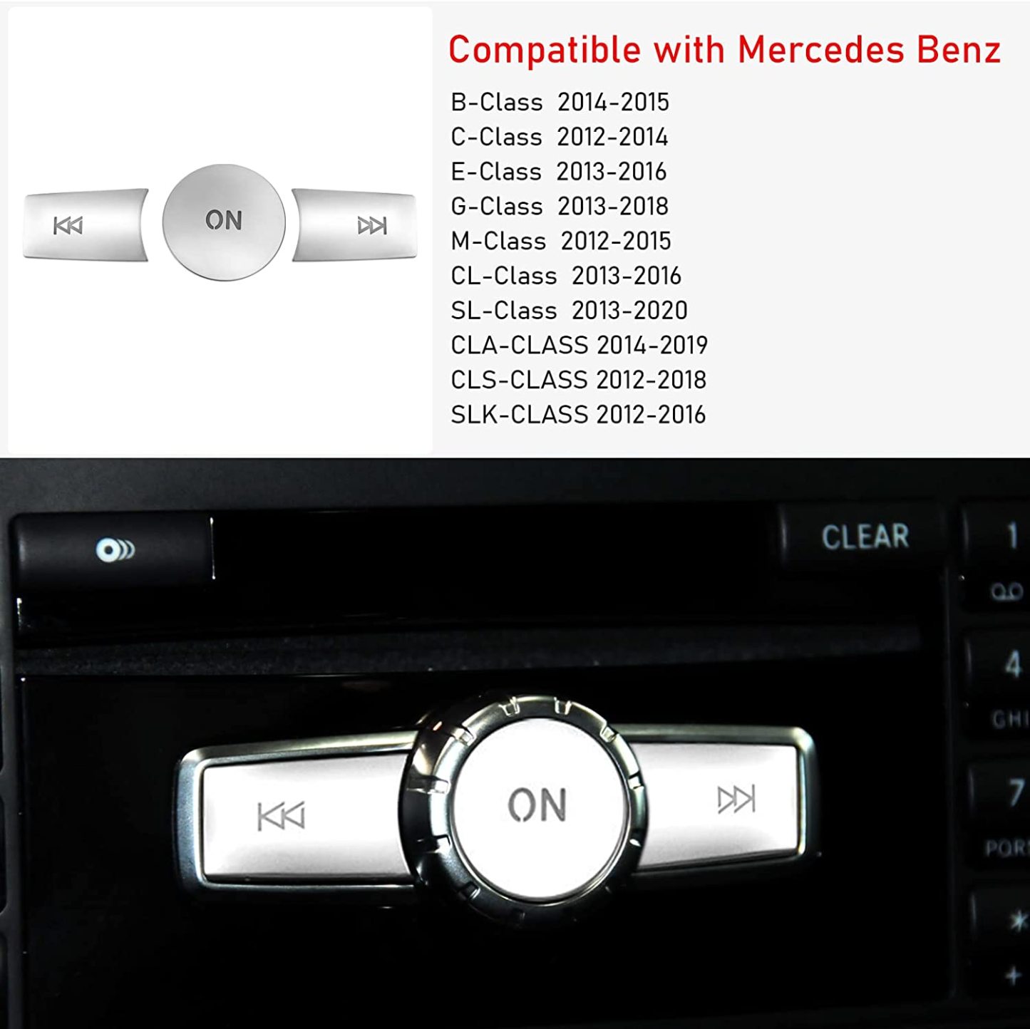 For Mercedes Benz B/C/E/G Class Radio Button Cover Stickers-Large | YDSSTORE