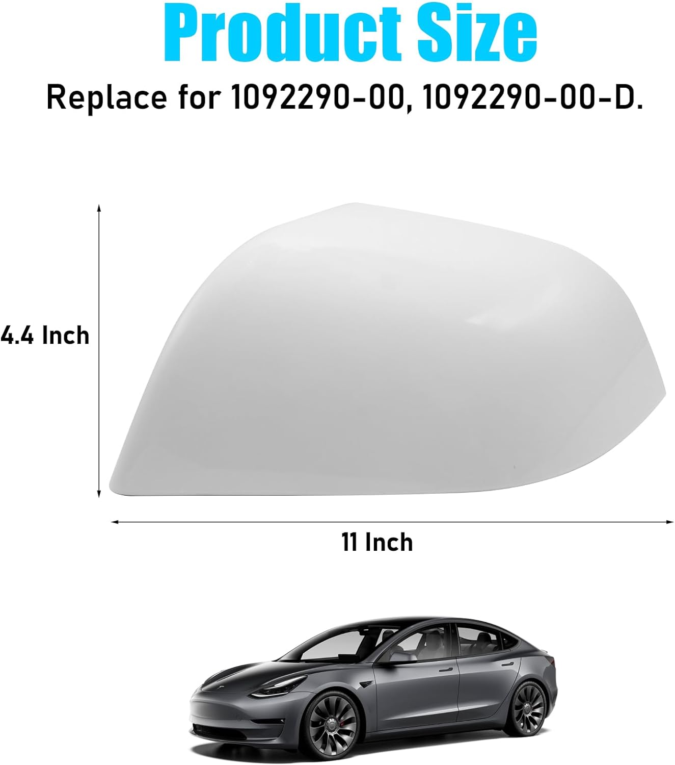 YDSSTORE Compatible with Tesla Model 3 Side Mirror Cover Replacement 2017 2018 2019 2020 2021 2022 2023. Driver Side Rear View Mirror Cover. Door Wing Mirror Cover Caps for Model 3 Accessories(White)-autoydsstore