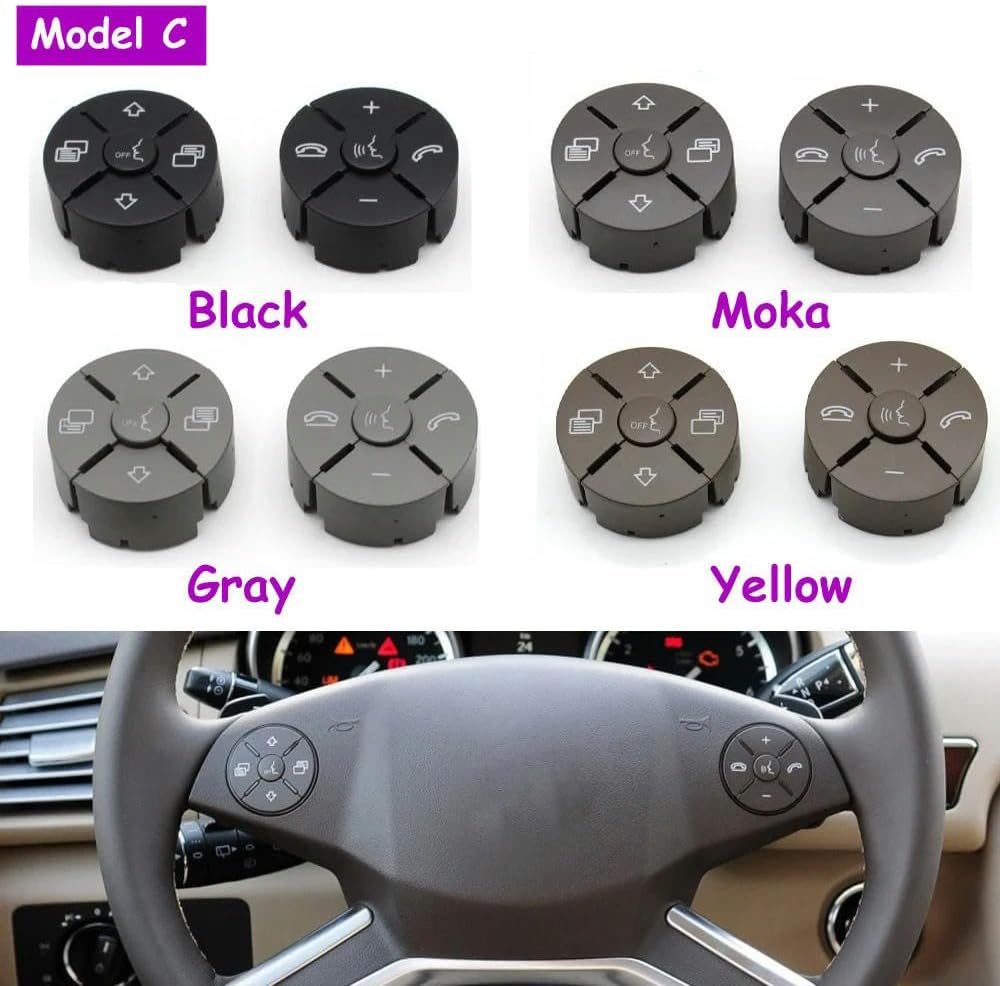Bouton de Commutation pour Mercedes-Benz W164 W245 W251 W219 W230 W171. Boutons de Commutation Multifonctions au Volant de Voiture
