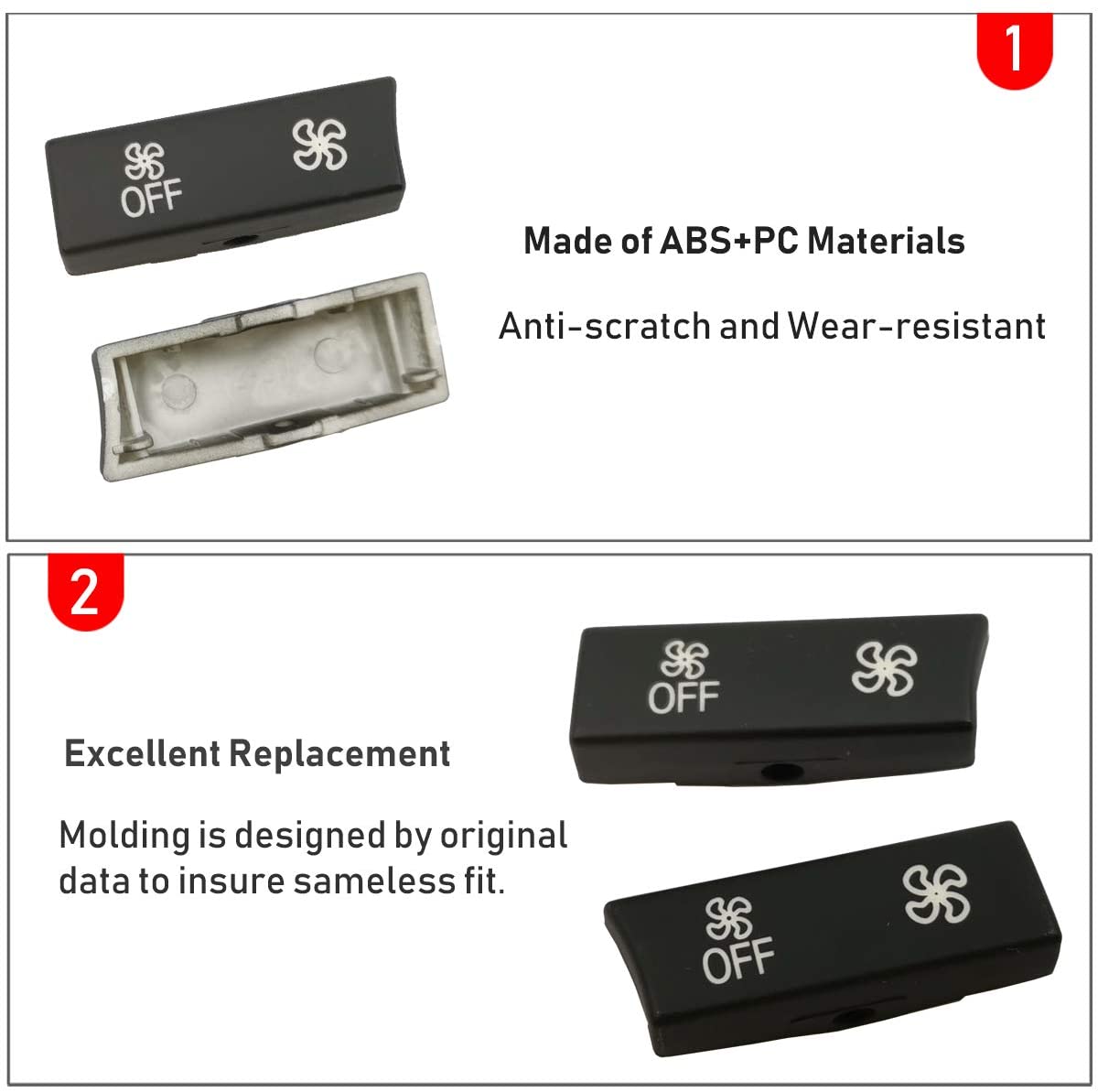 For BMW 5'/6'/7'/X5/X6 Climate Control Button Covers | For 12PCS Pattern | YDSSTORE