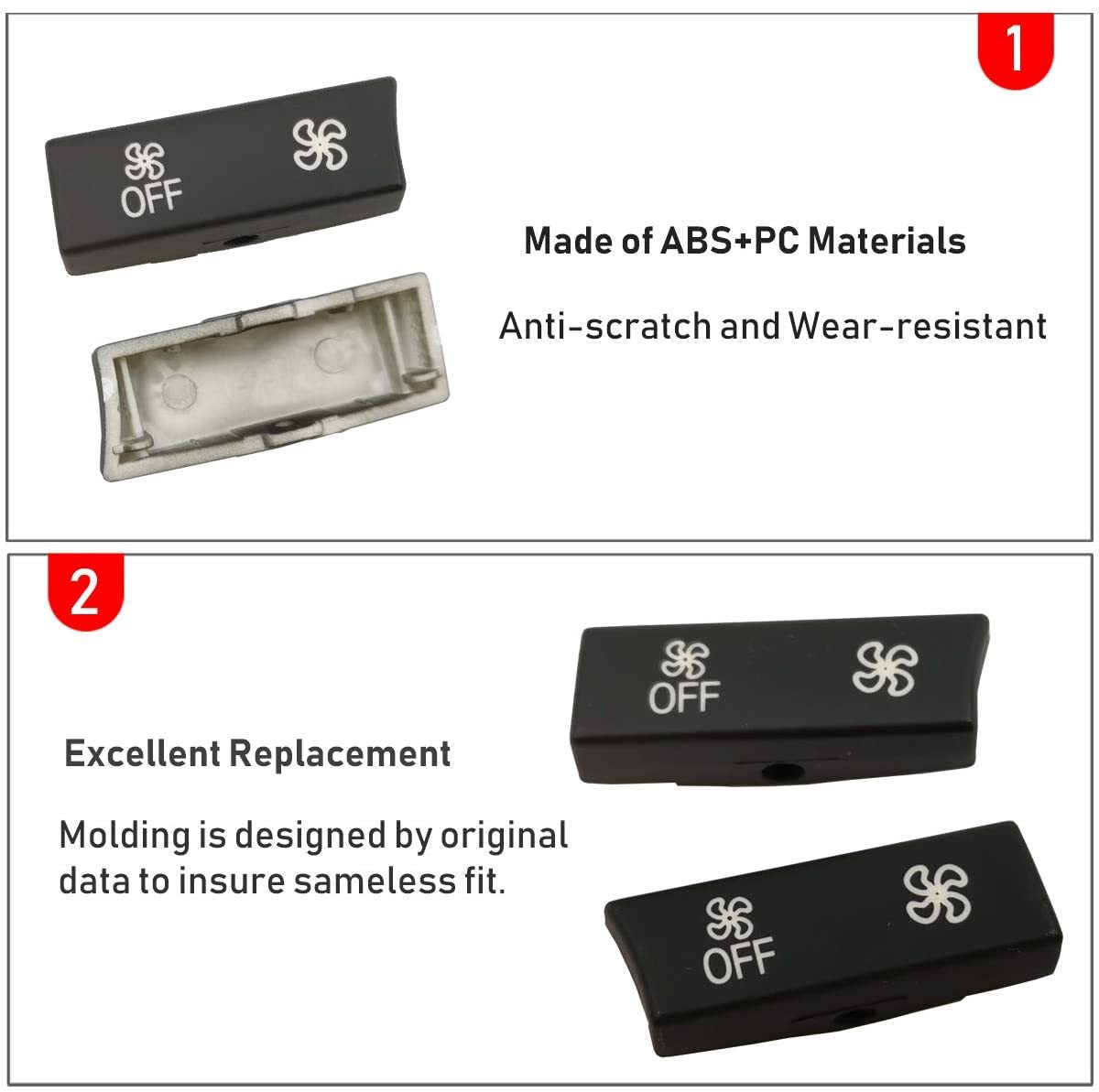 For BMW 5'/6'/7'/X5/X6 Climate Control Button Covers | For 12PCS Pattern | YDSSTORE