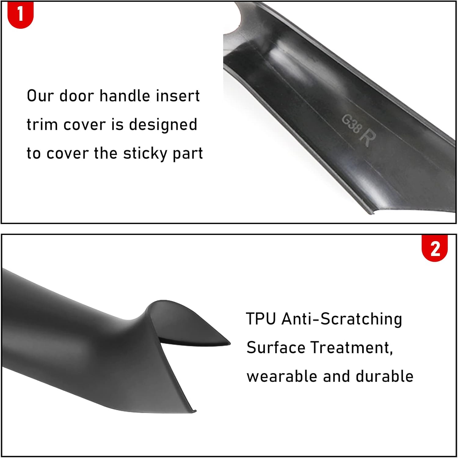 BMW 5 Series G30 G31 Interior Door Handle Covers 2017-2022 2PCS Replacement Door Pull Handle Covers for BMW G30 G31 F90 M5 518d 520d 520i 530d 540i M550i-autoydsstore