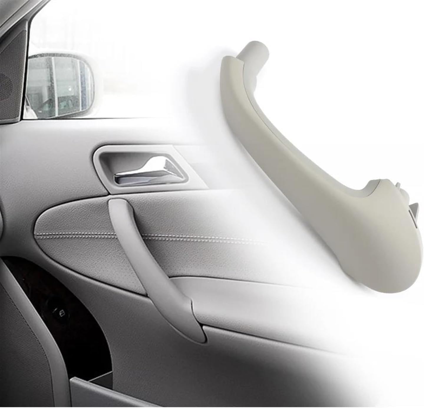 Car Interior Door Handles Car Front Rear Left Right Interior Inner Door Pull Carrier Covers Handles Trim for Mercedes for W203 C-Class 2038100151