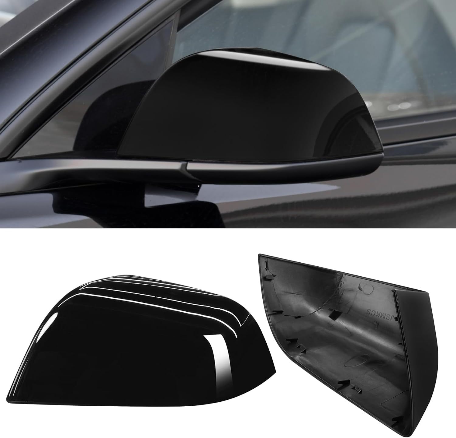Tesla Model 3 Side Mirror Cover Replacement (2017-2023) - Black | YDSSTORE