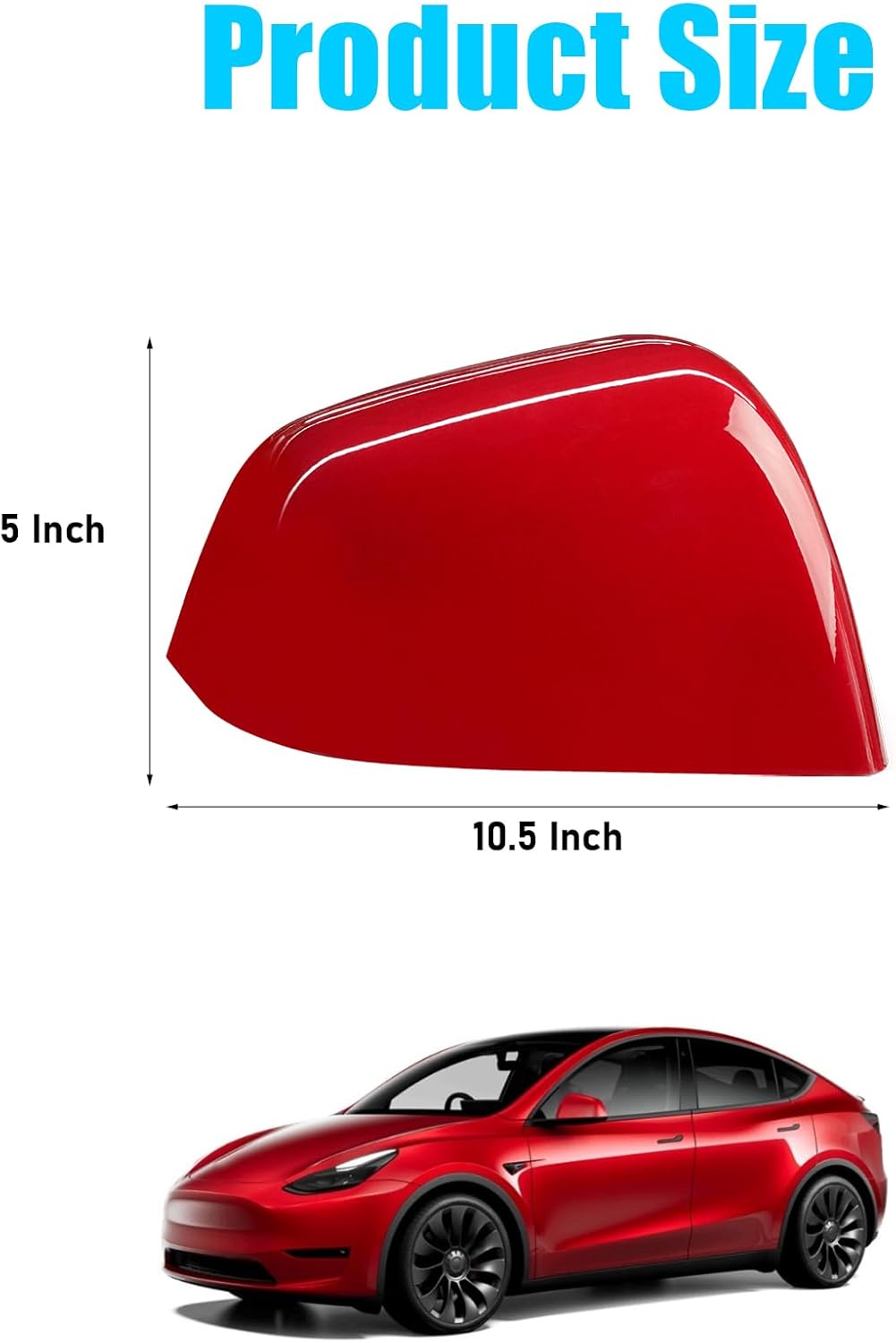 For Tesla Model Y Side Mirror Cover Right Passenger Side Replacement | Red | YDSSTORE