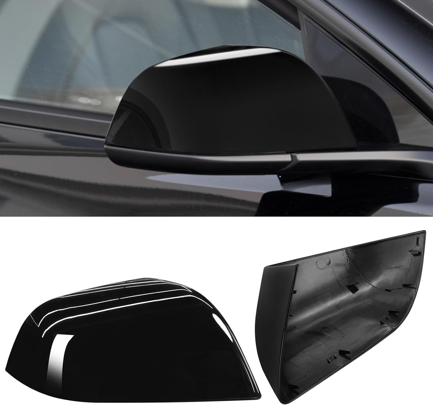 YDSSTORE Compatible with Tesla Model 3 Side Mirror Cover Replacement 2017 2018 2019 2020 2021 2022 2023. Passenger Side Rear View Mirror Cover. Door Wing Mirror Cover Caps for Model 3 Accessories(Black)-autoydsstore