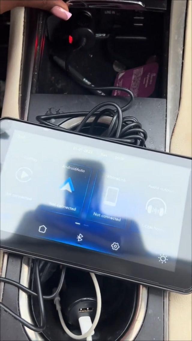 Portable Wireless Carplay Car Stereo. 7 HD Touchscreen for Car with Apple CarPlay & Android Auto with Mirror Link/Backup Camera/Siri/Bluetooth/Navigation/AUX for All Vehicles-autoydsstore