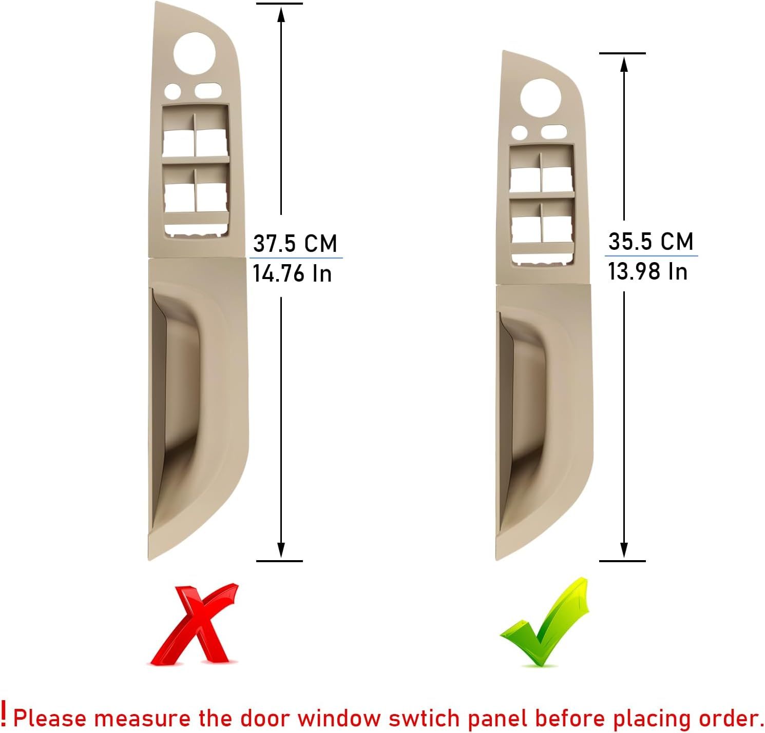 For BMW 3 Driver Side Door Handle & WIndow Panel Beige | YDSSTORE