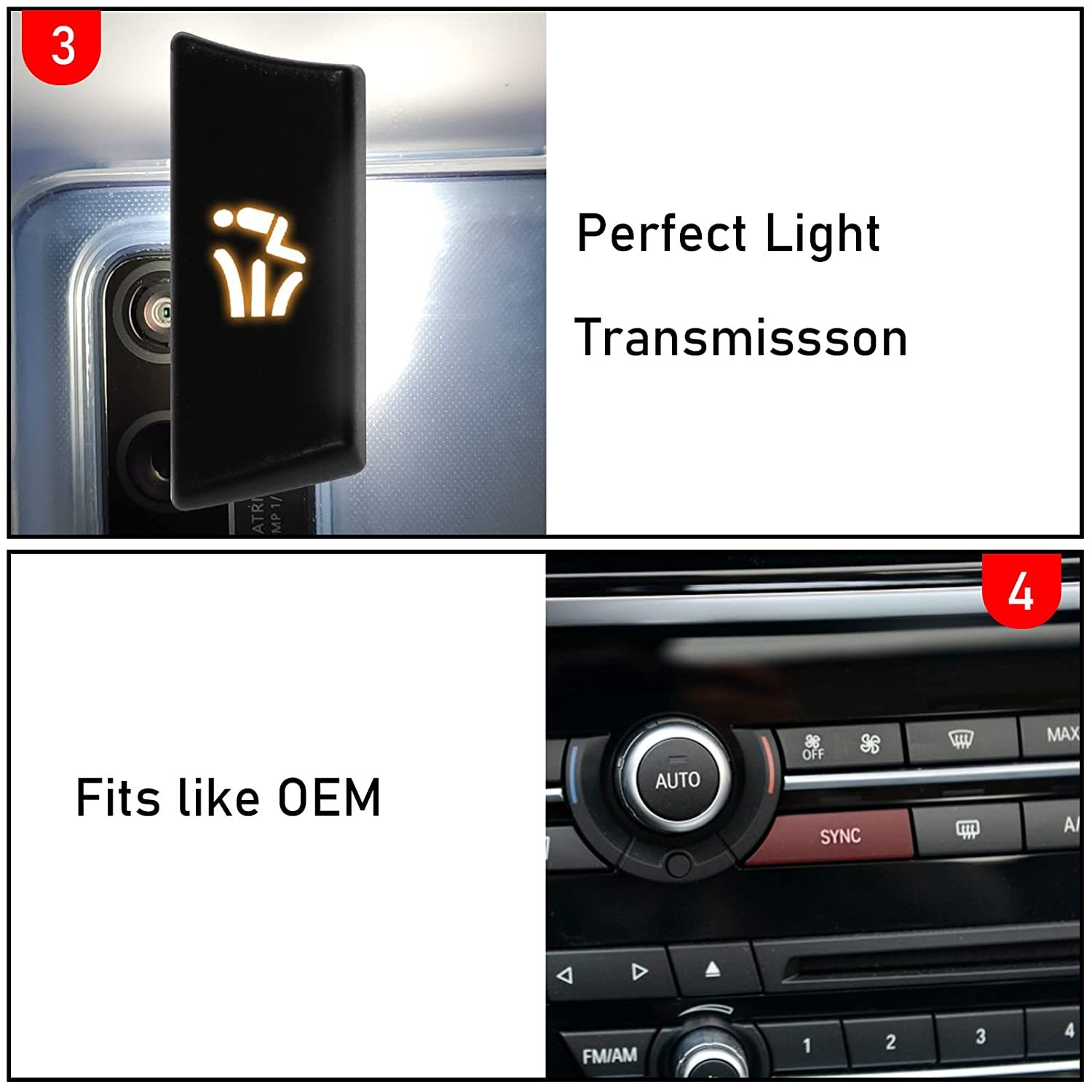 For BMW 5'/6'/7'/X5/X6 Climate Control Button Covers 12PCS | YDSSTORE