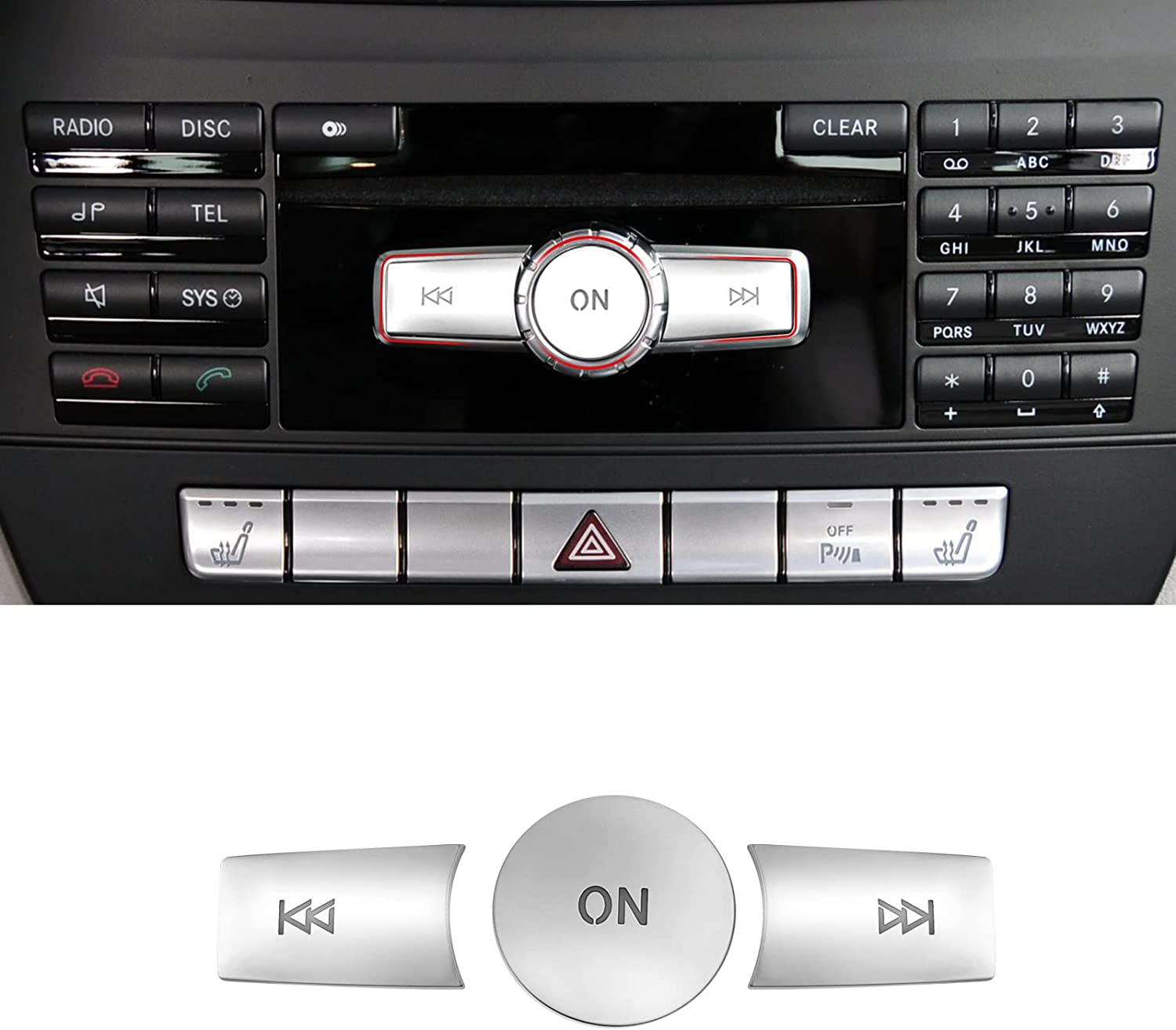For Mercedes Benz B/C/E/G Class Radio Button Cover Stickers-Large | YDSSTORE