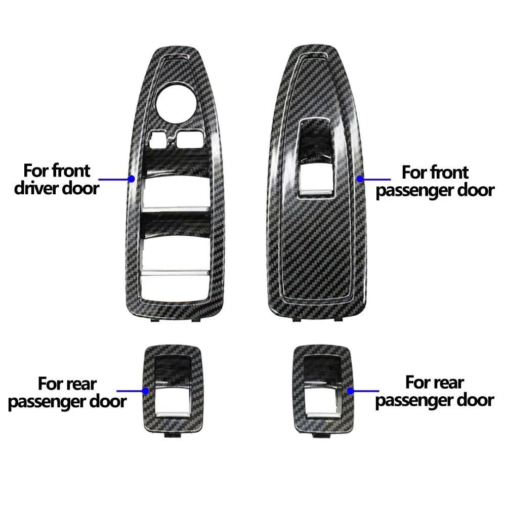 Compatible with BMW 1/3/4 Series. carbon fiber finish Window Lift Switch Cover. Interior Door Window Control Button Panel Trim Replacement for F20 F30 F31 F34 F35 F36 (Carbon 4PCS)-autoydsstore