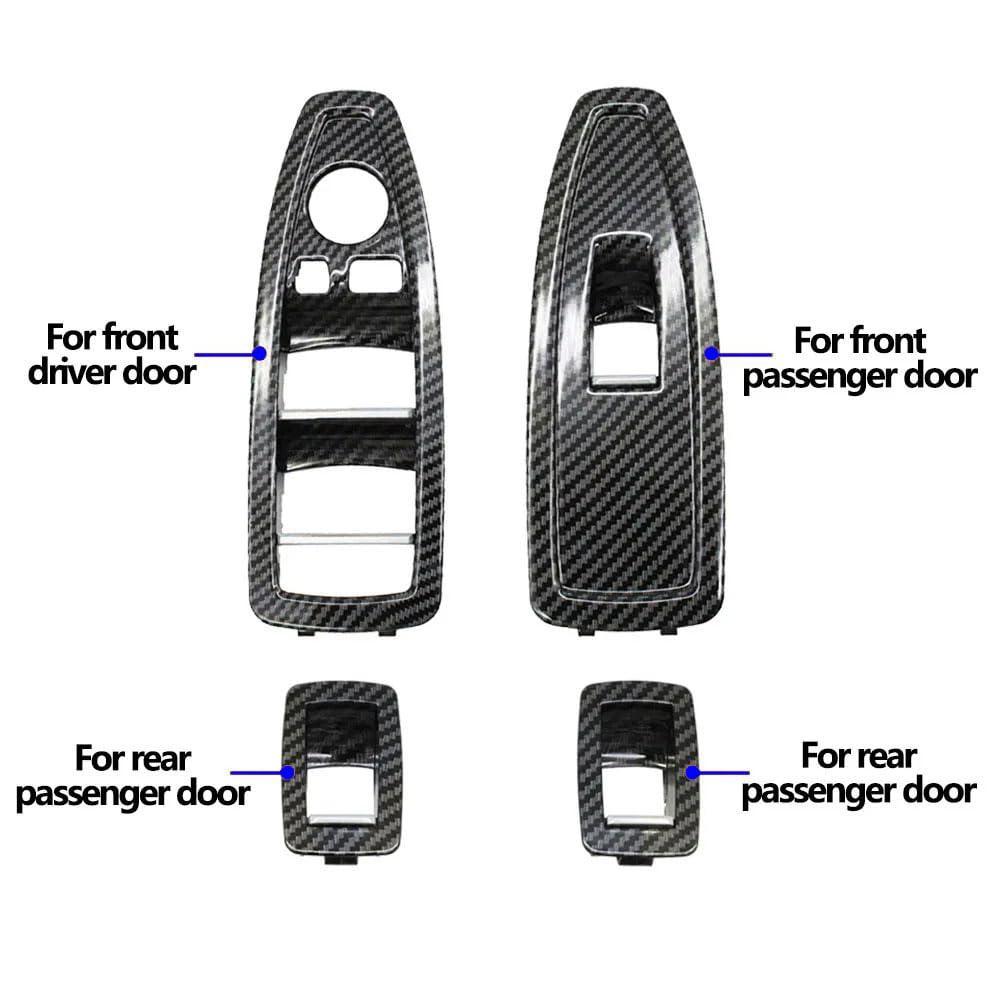Compatible with BMW 1/3/4 Series. carbon fiber finish Window Lift Switch Cover. Interior Door Window Control Button Panel Trim Replacement for F20 F30 F31 F34 F35 F36 (Carbon 4PCS)-autoydsstore