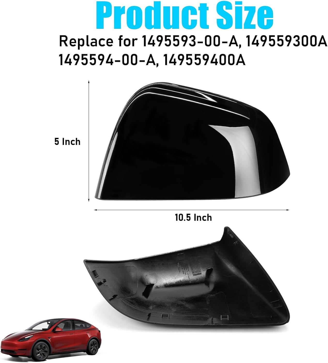 Tesla Model Y Mirror Covers (2020-2024)Black.Driver & Passenger Side|YDSSTORE