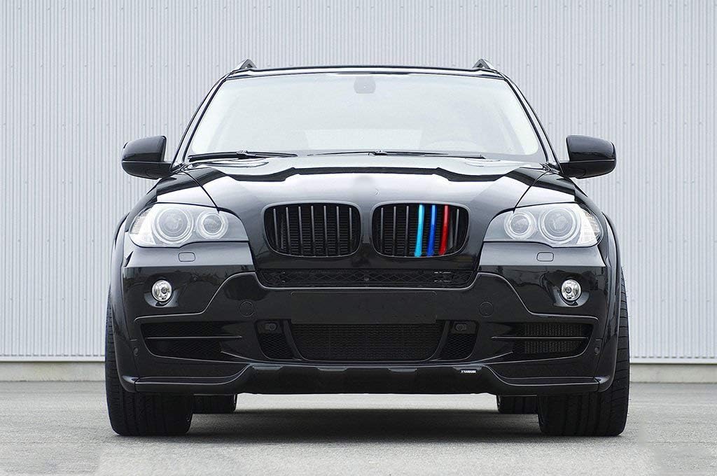 YDSSTORE M-Colored Tri Grille Insert Trim Strips for BMW X5 E70 (2007-2013) & X6 E71 (2008-2012) | Compatible with 7-Beam Front Grilles | Easy Clip-on Installation)-autoydsstore