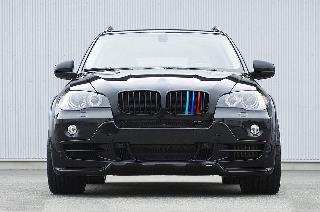 YDSSTORE M-Colored Tri Grille Insert Trim Strips for BMW X5 E70 (2007-2013) & X6 E71 (2008-2012) | Compatible with 7-Beam Front Grilles | Easy Clip-on Installation)-autoydsstore