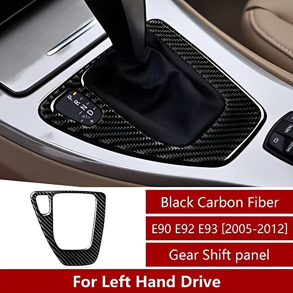 Car Gear Shift Panel Sticker Decal Carbon Fiber Trim Cover fits for BMW E90 E92 E93 2006 2007 2008 2009 2010 2011 Interior Accessories (Classic)-autoydsstore