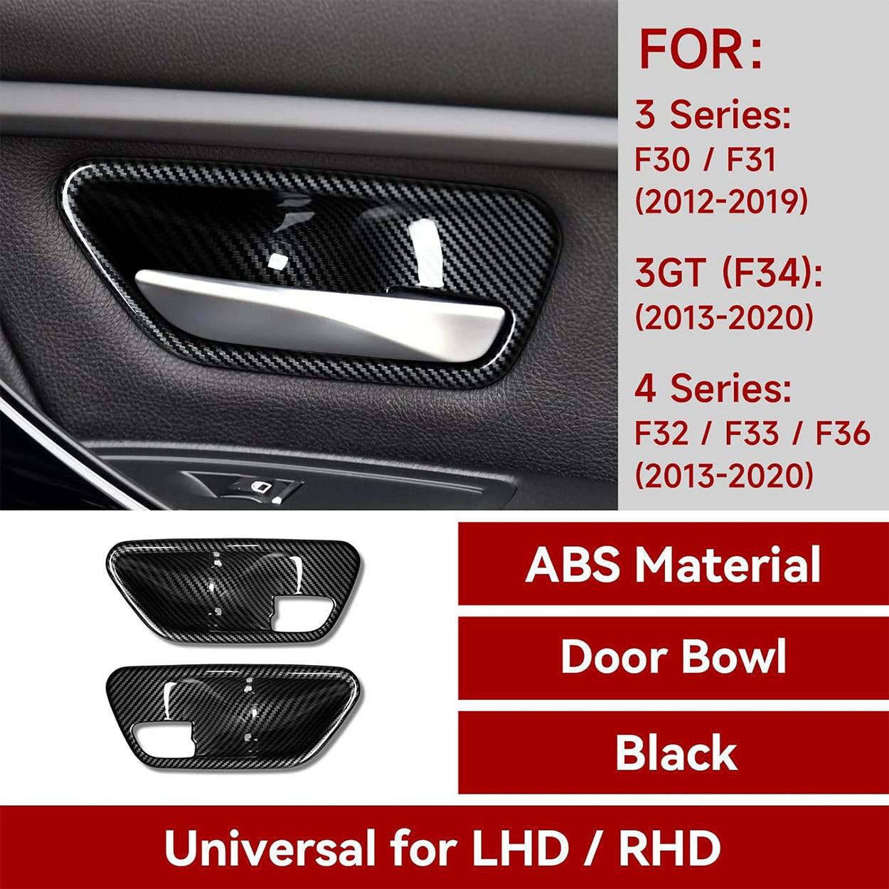 2PCS Car Trim Door Bowl Sticker Carbon Style ABS Decal Cover fits for BMW 3 4 Series F30 F31 F34 3GT F32 F33 F36 Accessories-autoydsstore