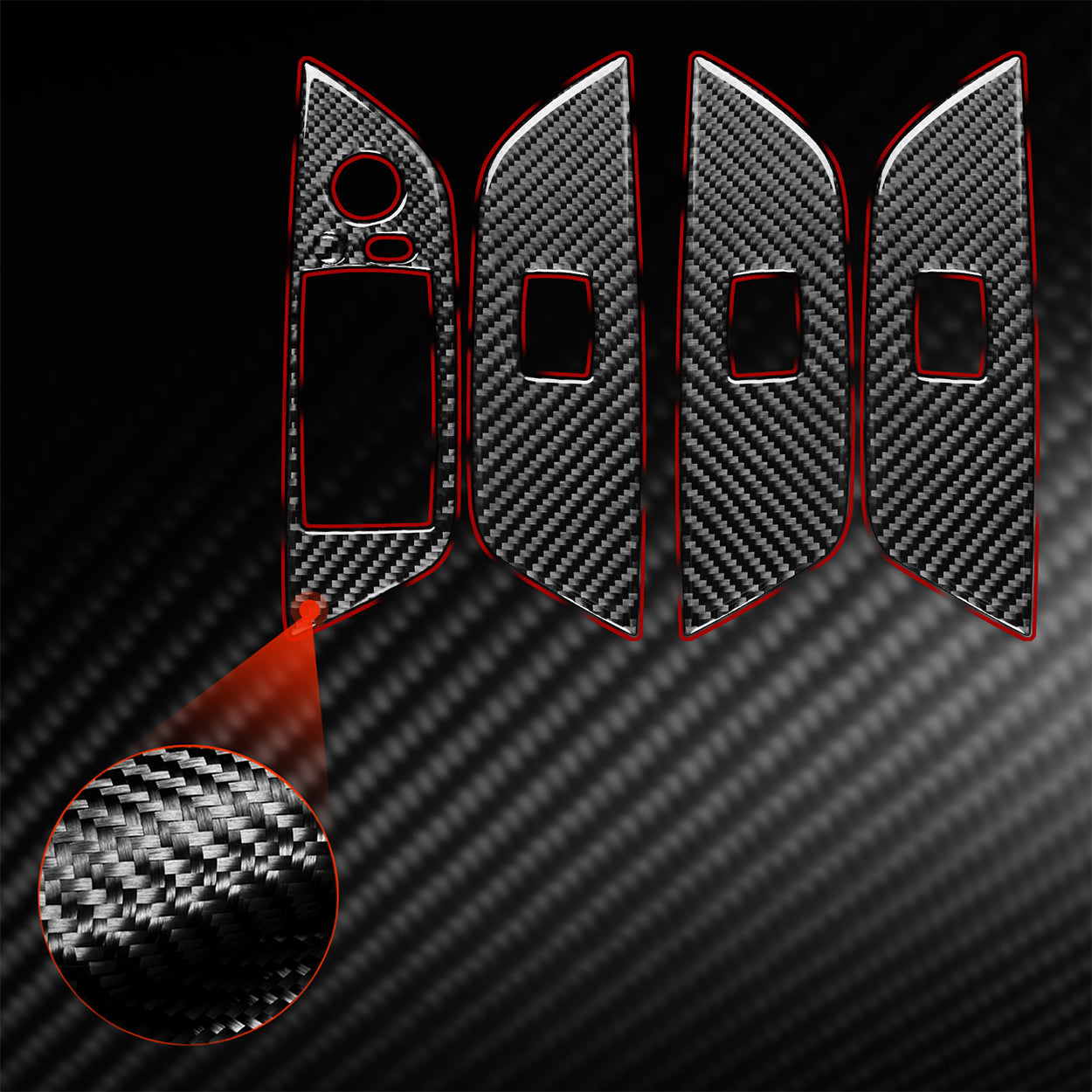 Carbon Fiber  Power Window Switch Panel Decoration – Window Lifting Control Button Trim Compatible with BMW X1 E84 2013-2015 (4pcs)-autoydsstore