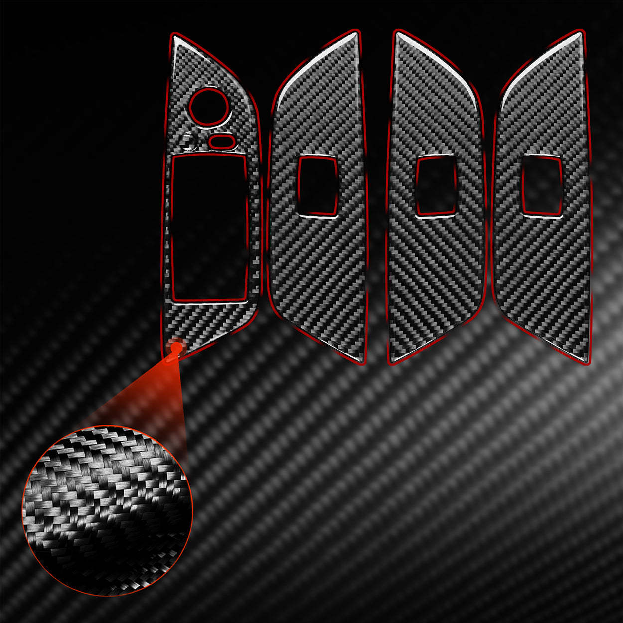 Carbon Fiber  Power Window Switch Panel Decoration – Window Lifting Control Button Trim Compatible with BMW X1 E84 2013-2015 (4pcs)-autoydsstore