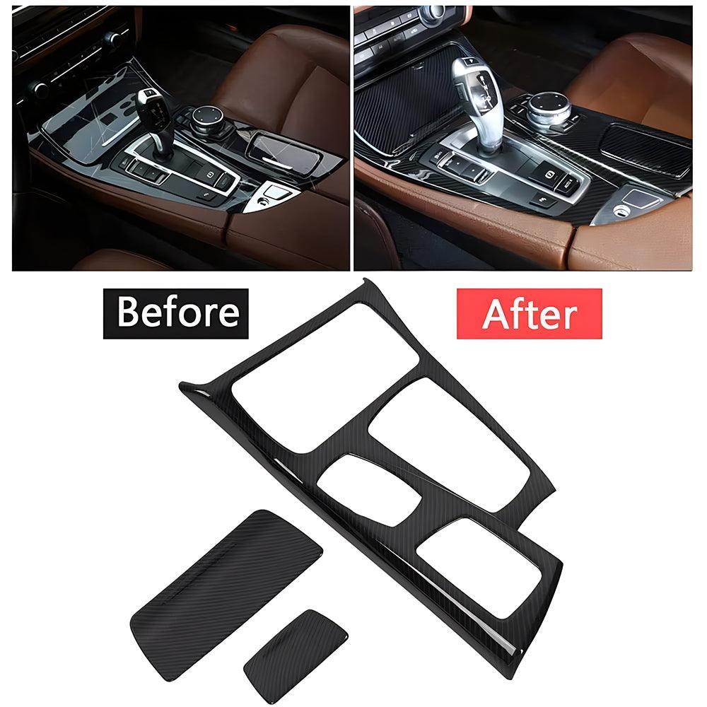 Auto Gear Shift Panel Trim Cover Fit for BMW 5 Series F10 2011-2016 Car Interior Center Console Gear Shift Box Panel Frame Cover Trim Decoration Car Interior Accessories(Carbon Fiber)-autoydsstore