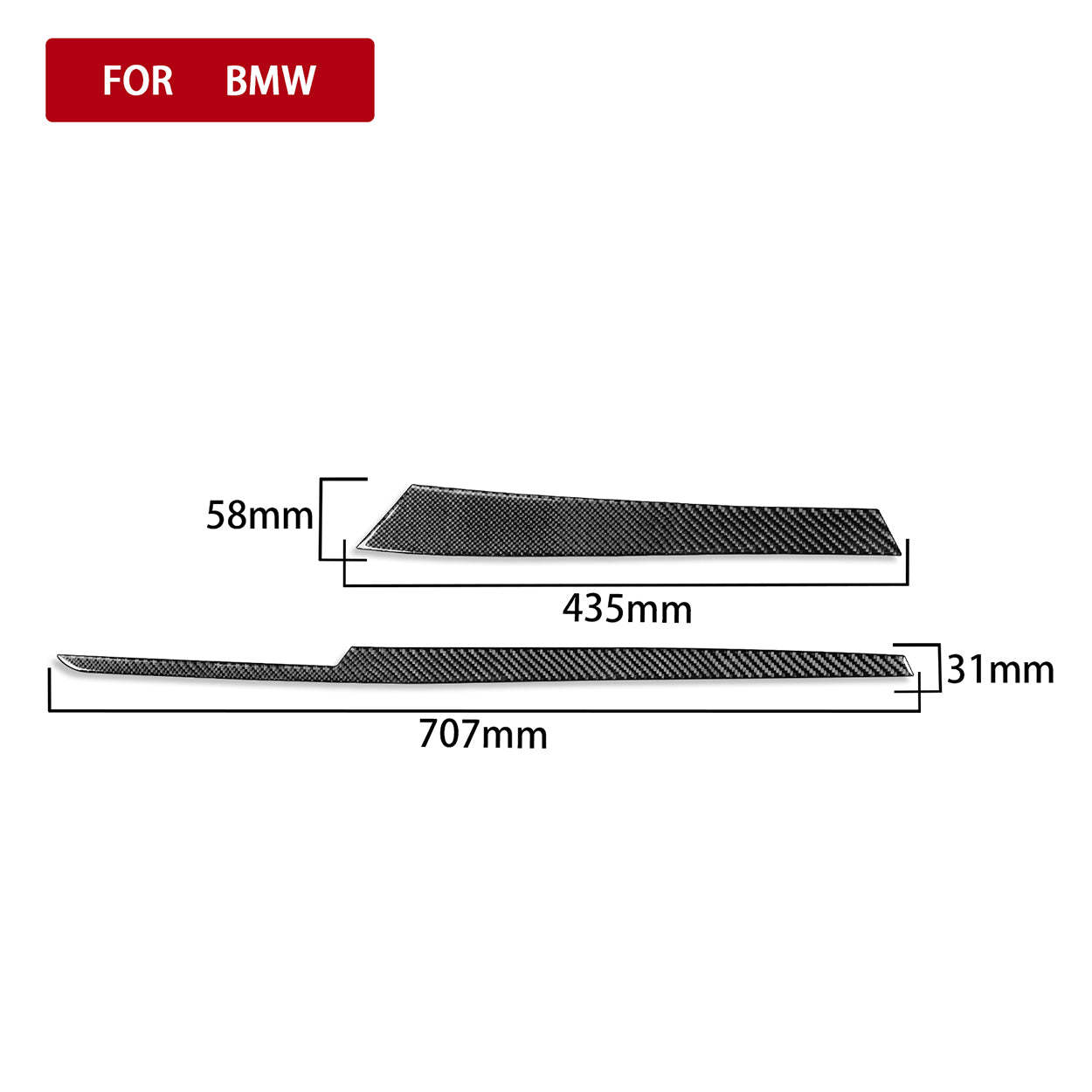 YDSSTORE Carbon Fiber  Car Co-Pilot Dashboard Panel Anti-Scratch Strip Cover Decoration Sticker Compatible with BMW X1 E84 2013 2014 2015 Auto Interior Trim Accessories 2pcs-autoydsstore