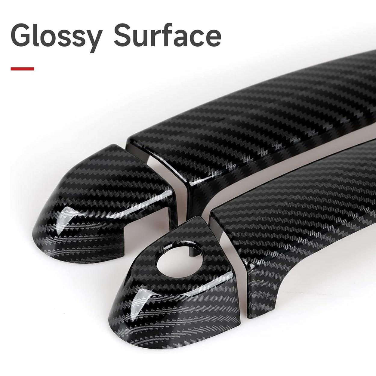 4PCS Car Door Handles Cover Sticker Carbon Style ABS Decal Trim Exterior Accessories fit for BMW E90 E92 E93 F30 F34 3GT F32 F33 F36 E84 E70 E71 F25 F26-autoydsstore