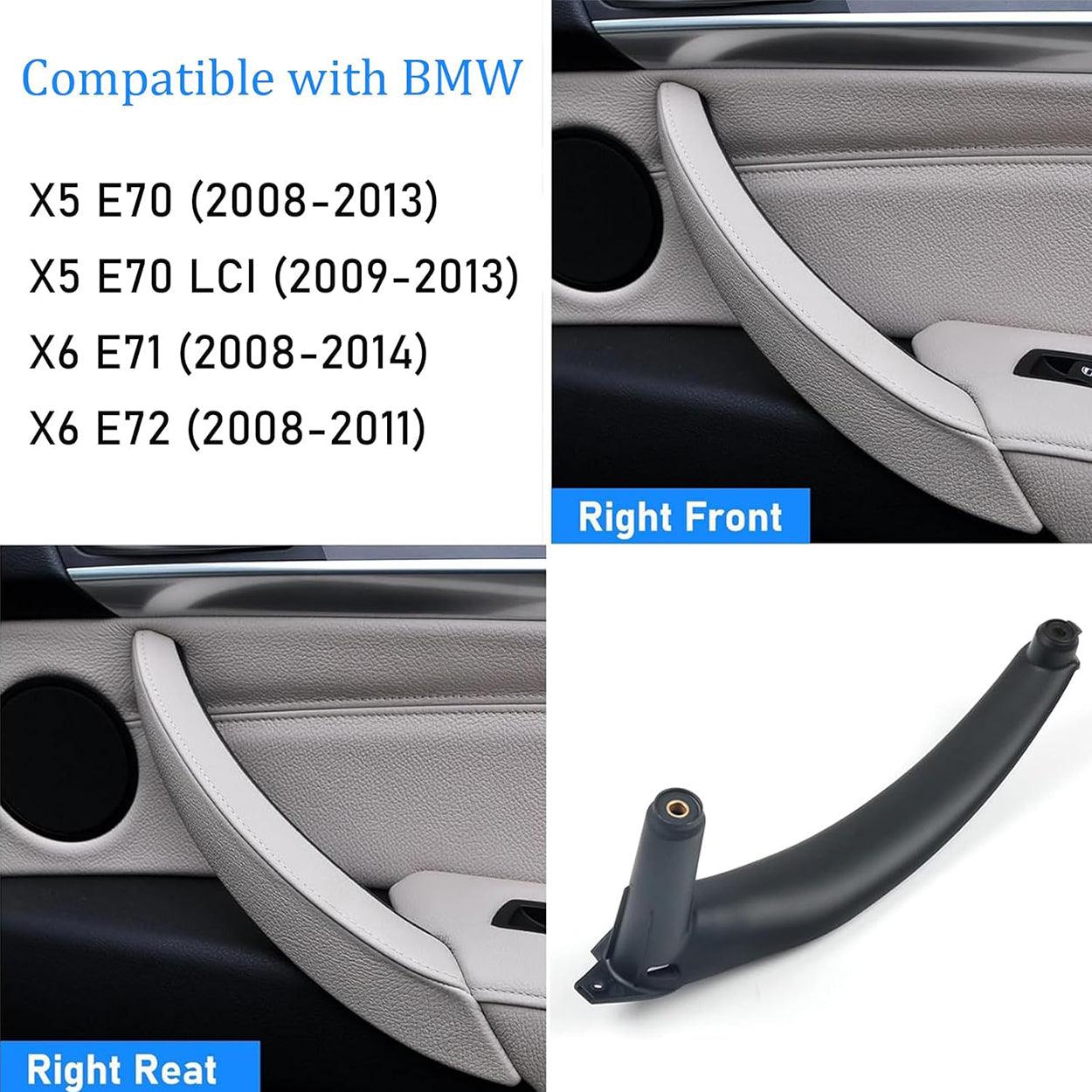 for BMW X5 X6 Door Pull Handle. Inner Door Trim Grab Cover Passenger Side Right Front/left Right Rear Door Armrest Bracket (Fits:BMW X5 2008-2013 and BMW X6 2008-2014) (Leather Cover NOT Inculded)-autoydsstore