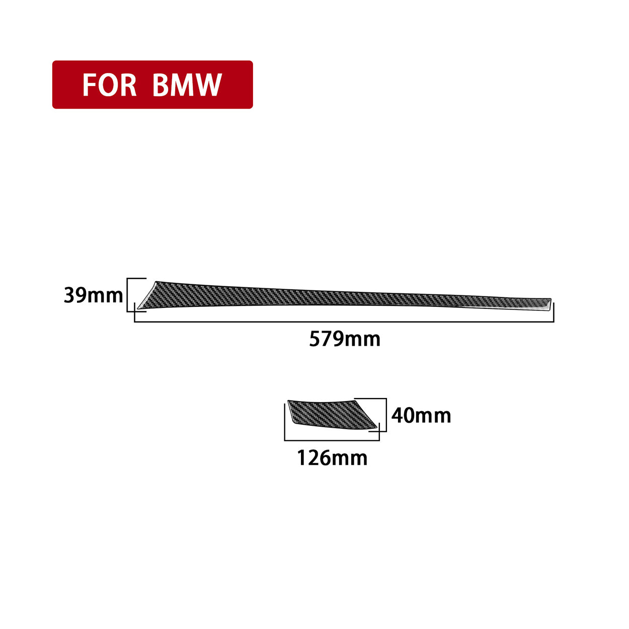 YDSSTORE  Real Carbon Fiber Dashboard Decoration Strips (2pcs) | Premium Soft Carbon Fiber Interior Trim Sticker for BMW 5 Series G30 G38 530i 540i (2017-2023)-autoydsstore