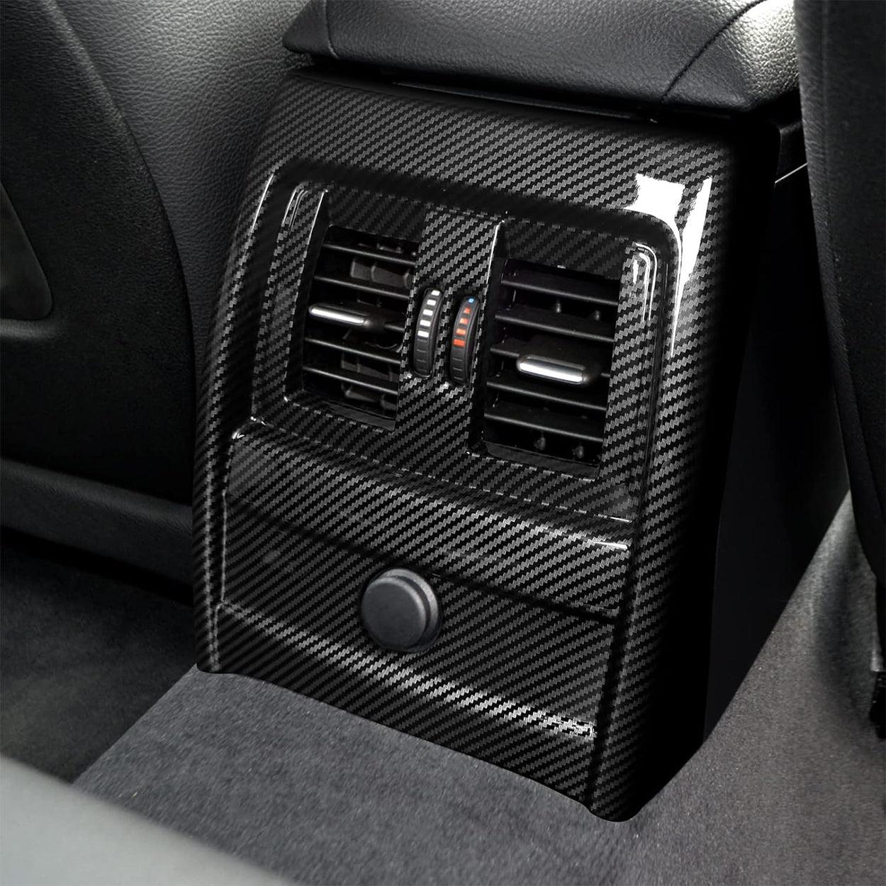 Car Rear Row AC Frame Cover Sticker Carbon Style ABS Decal Trim fits for BMW F30 F31 F34 3GT F32 F36 Accessories - F33 Convertible NOT FIT-autoydsstore